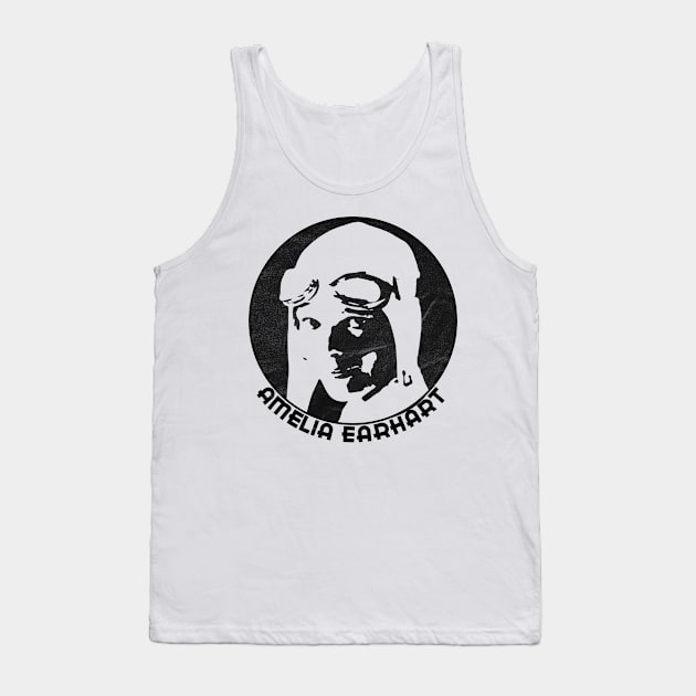 Amelia Earhart - 20th Century Icon (Black Print) Tank Top by RCDBerlin